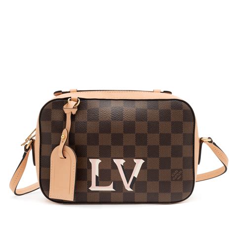 Louis Vuitton Brown Damier Ebene Coated Canvas And Pink 